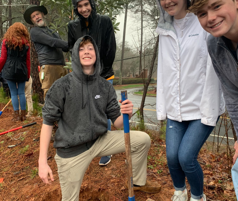 Upper School Students Construct Evergreen Noise Barrier at the Lost Corner Nature Preserve