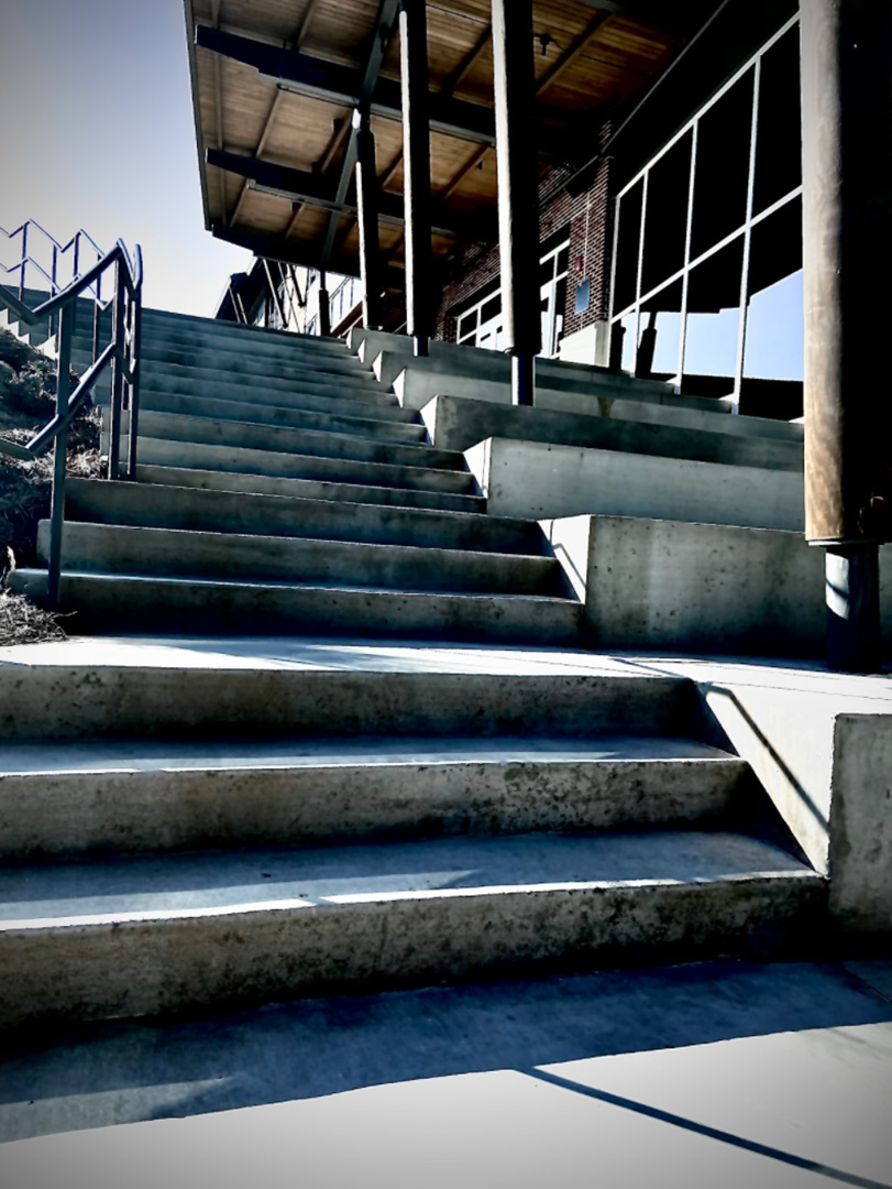 Artistic student photo of Upper Campus exterior stairs